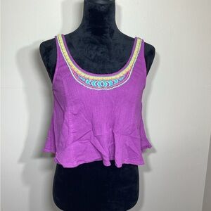 Decree Purple Neon Crop Top Size Medium